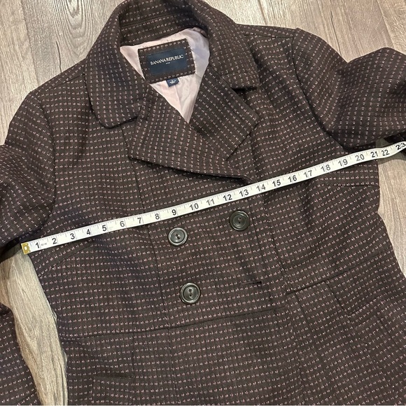 Banana Republic Wool Pea Coat Womens L Double-Breasted Preppy Academia Y2k 90s - Picture 13 of 15
